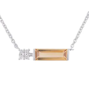 0.05ctw Diamond and Citrine Necklace