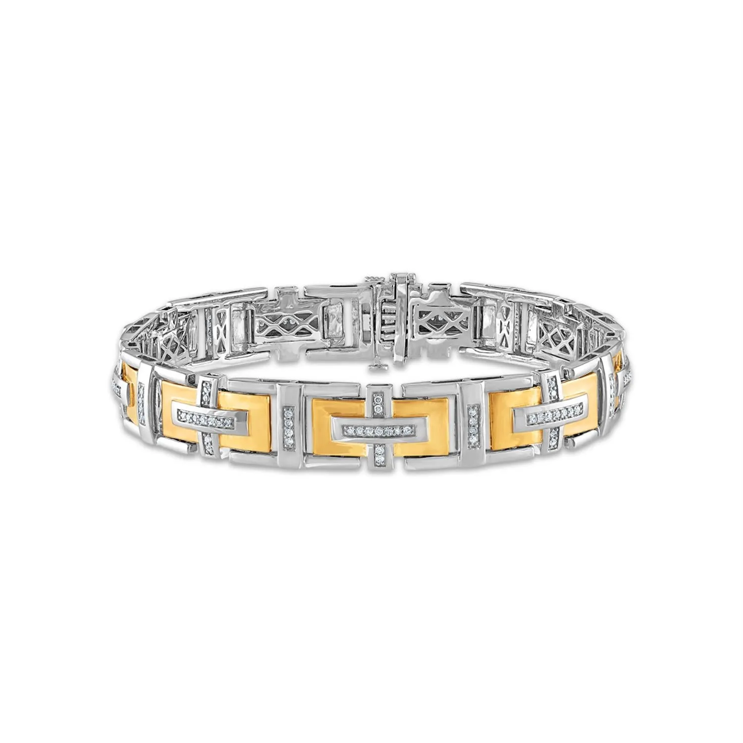 1 CTW Diamond Fashion 8.5-inch Bracelet in Two-Tone Sterling Silver