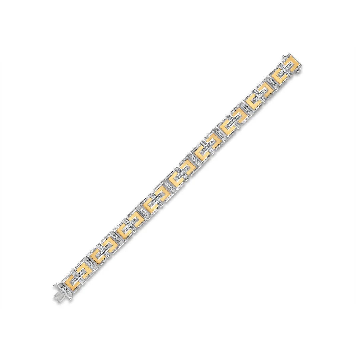 1 CTW Diamond Fashion 8.5-inch Bracelet in Two-Tone Sterling Silver