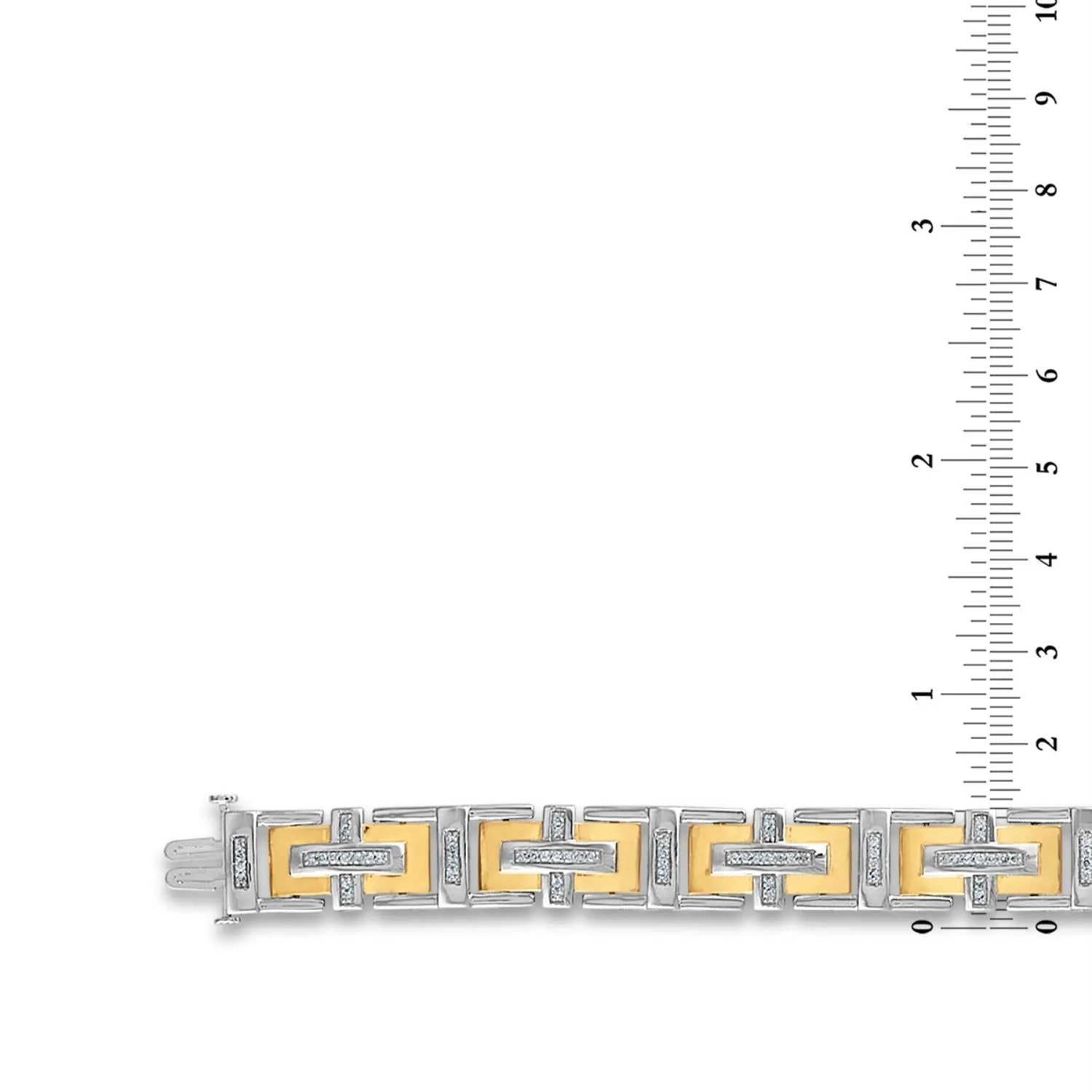 1 CTW Diamond Fashion 8.5-inch Bracelet in Two-Tone Sterling Silver