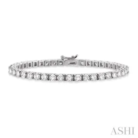10 Ctw Square Shape Round Cut Diamond Tennis Bracelet in 14K White gold
