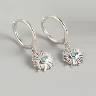 18K Gold-Filled Evil Eye Earrings