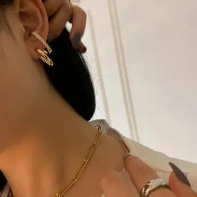 18K Gold-Filled Suspender Zircon Studs - Ear Cuffs - Stud Earrings For Women