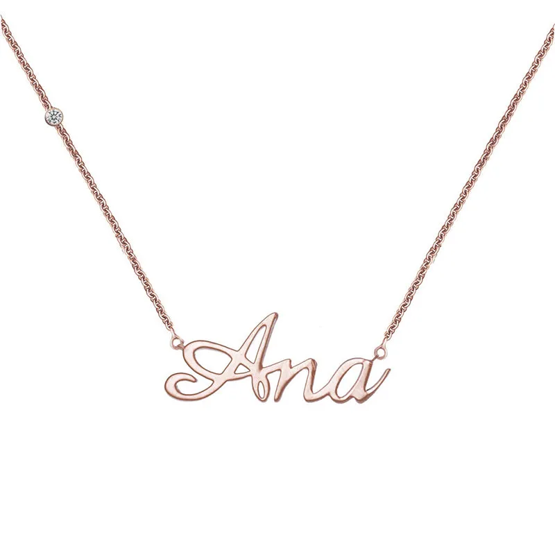 18k Gold Personalized Name 18k Gold (Full Filled) Diamond Necklace