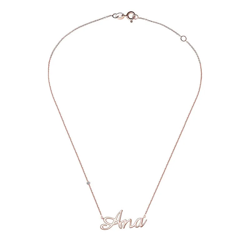 18k Gold Personalized Name 18k Gold (Full Filled) Diamond Necklace