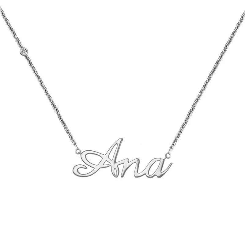 18k Gold Personalized Name 18k Gold (Full Filled) Diamond Necklace
