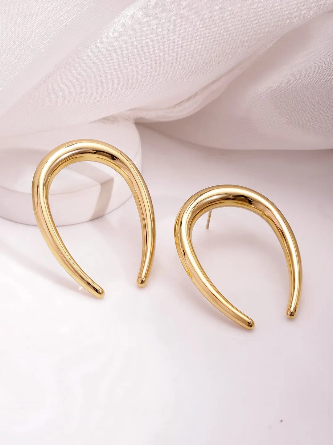 18KT Gold Plated Stainless Steel  Tarnish Free Waterproof Demi-Fine Hoop Earrings