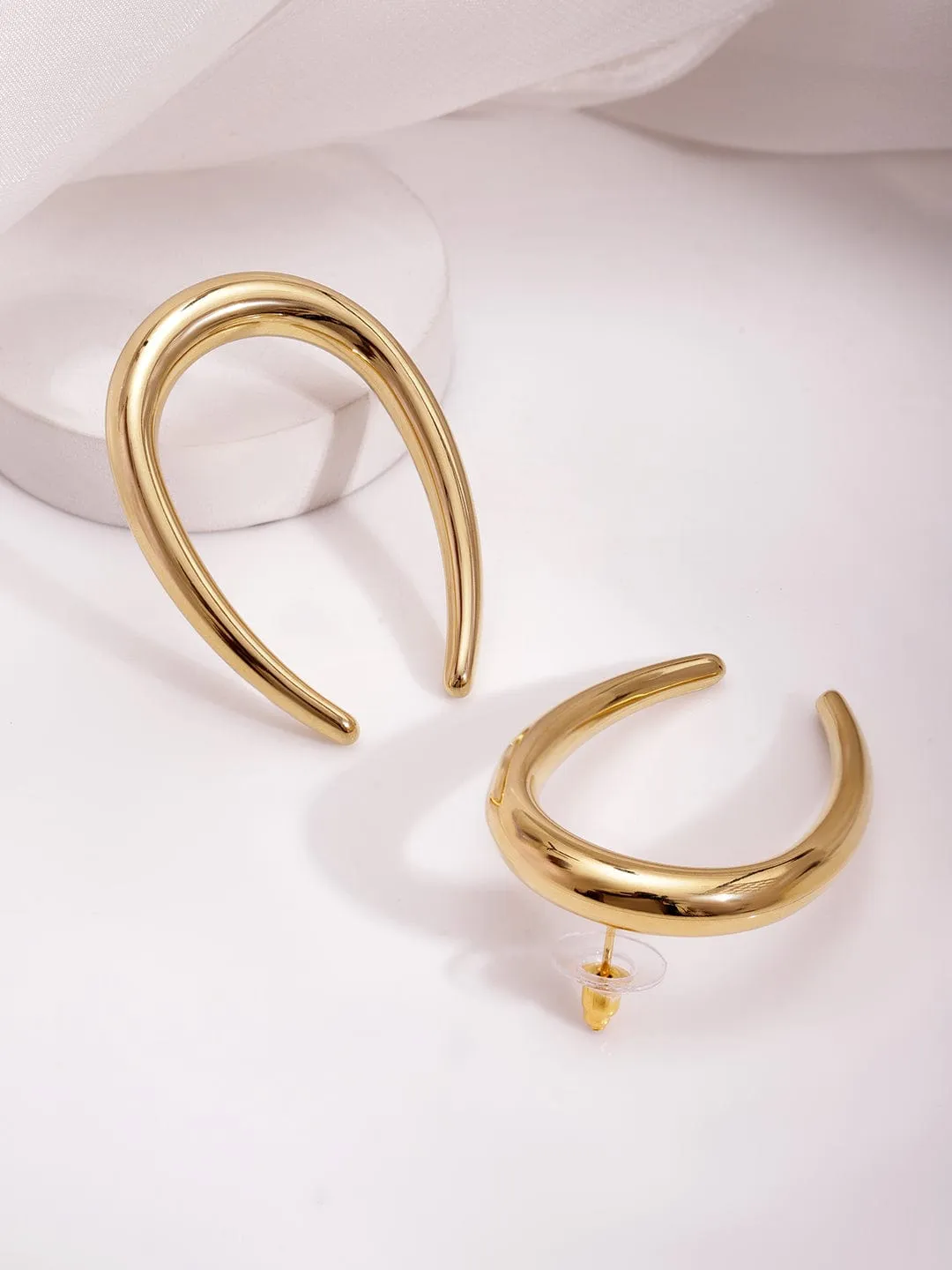 18KT Gold Plated Stainless Steel  Tarnish Free Waterproof Demi-Fine Hoop Earrings