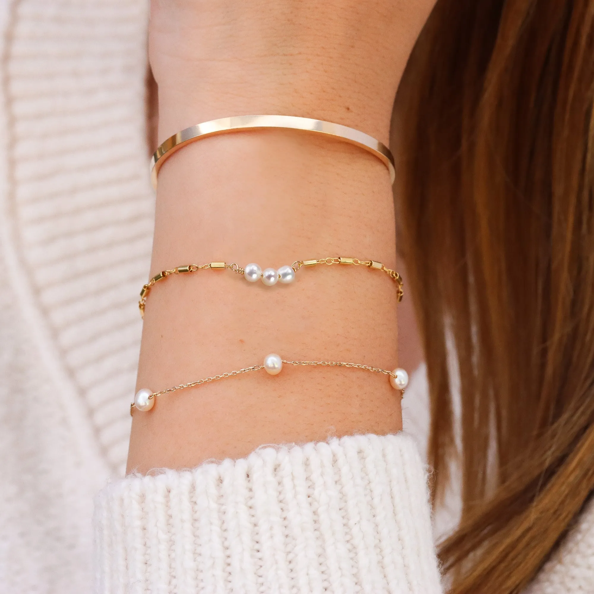 3 Pearl Bar Bracelet