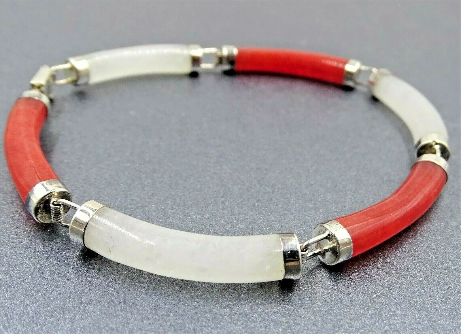 925 Sterling Silver Treated Jade Bracelet