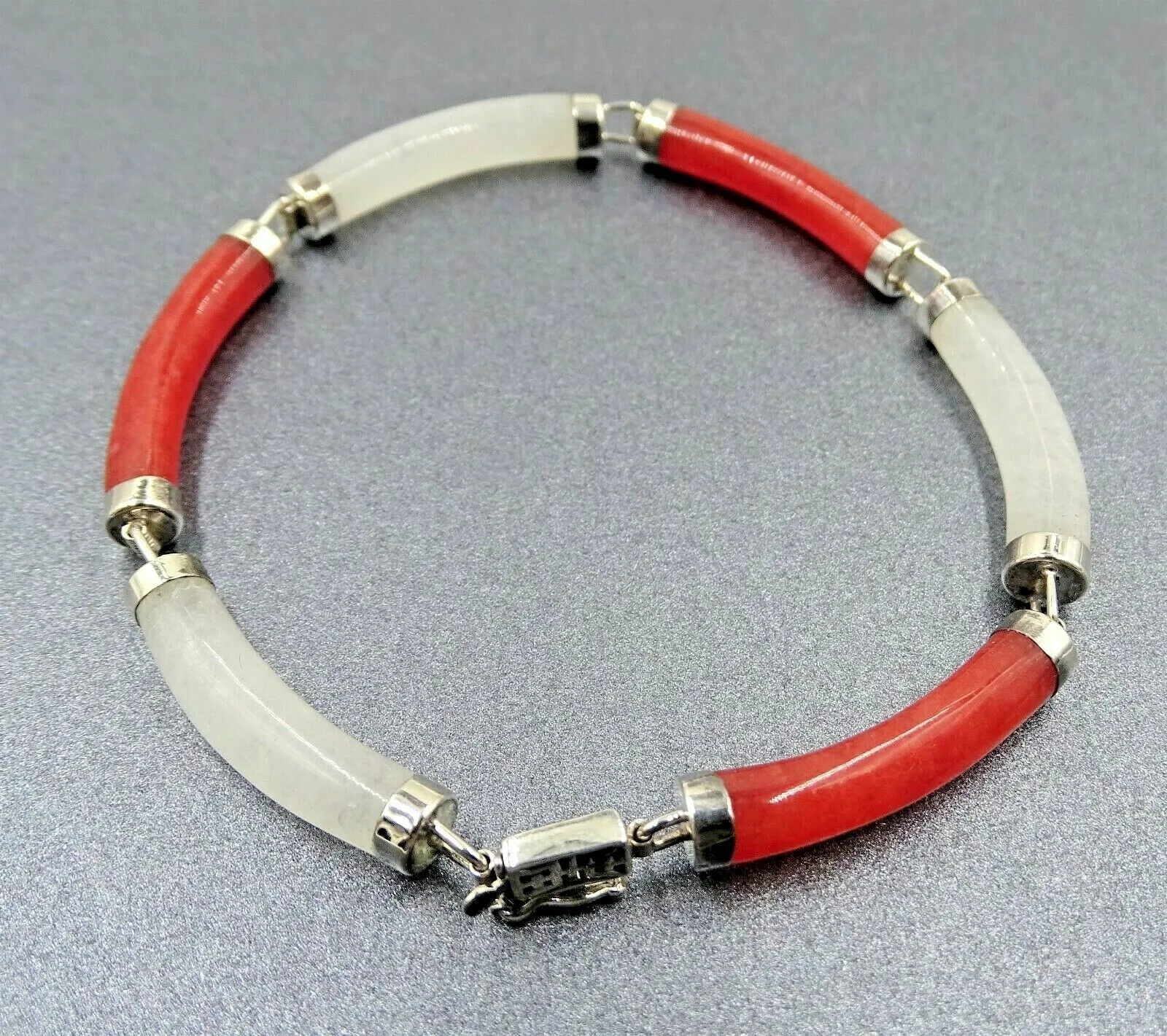 925 Sterling Silver Treated Jade Bracelet