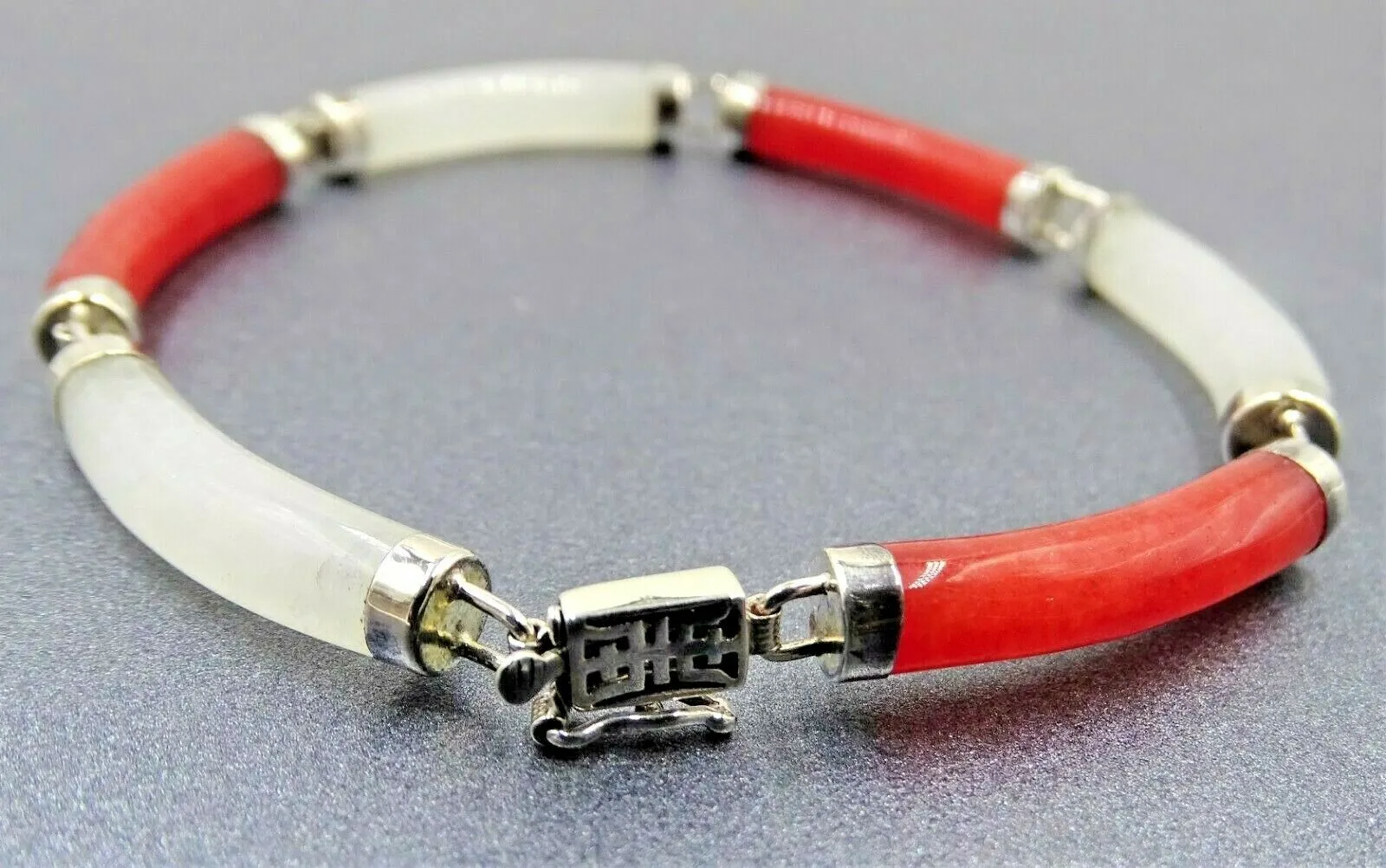 925 Sterling Silver Treated Jade Bracelet