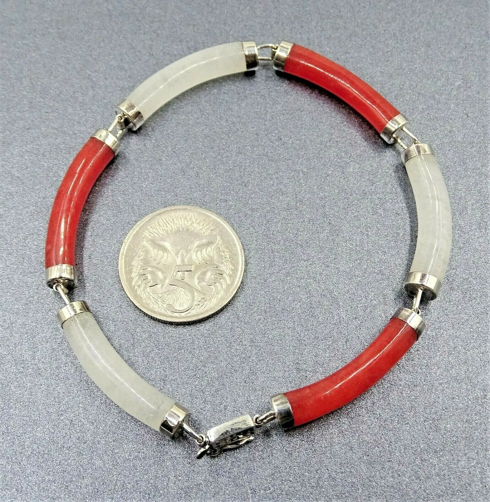 925 Sterling Silver Treated Jade Bracelet
