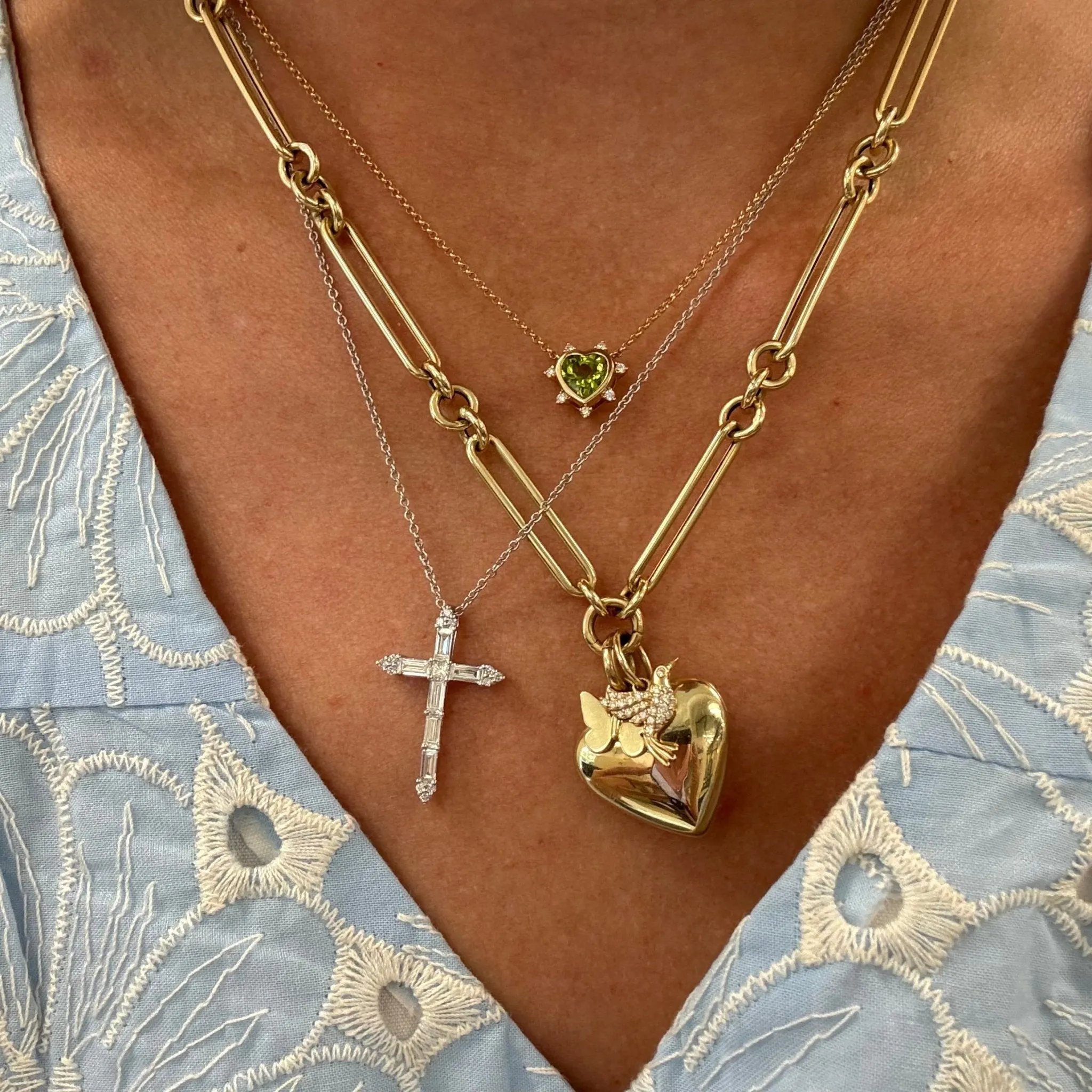 Baguette Diamond Cross Necklace