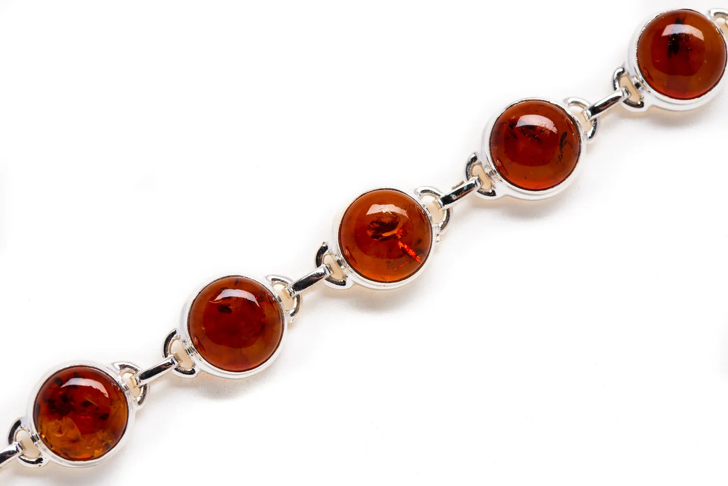 Baltic Amber Bracelet 6 1/2 To 8 1/2" (925 Sterling Silver) BR876368