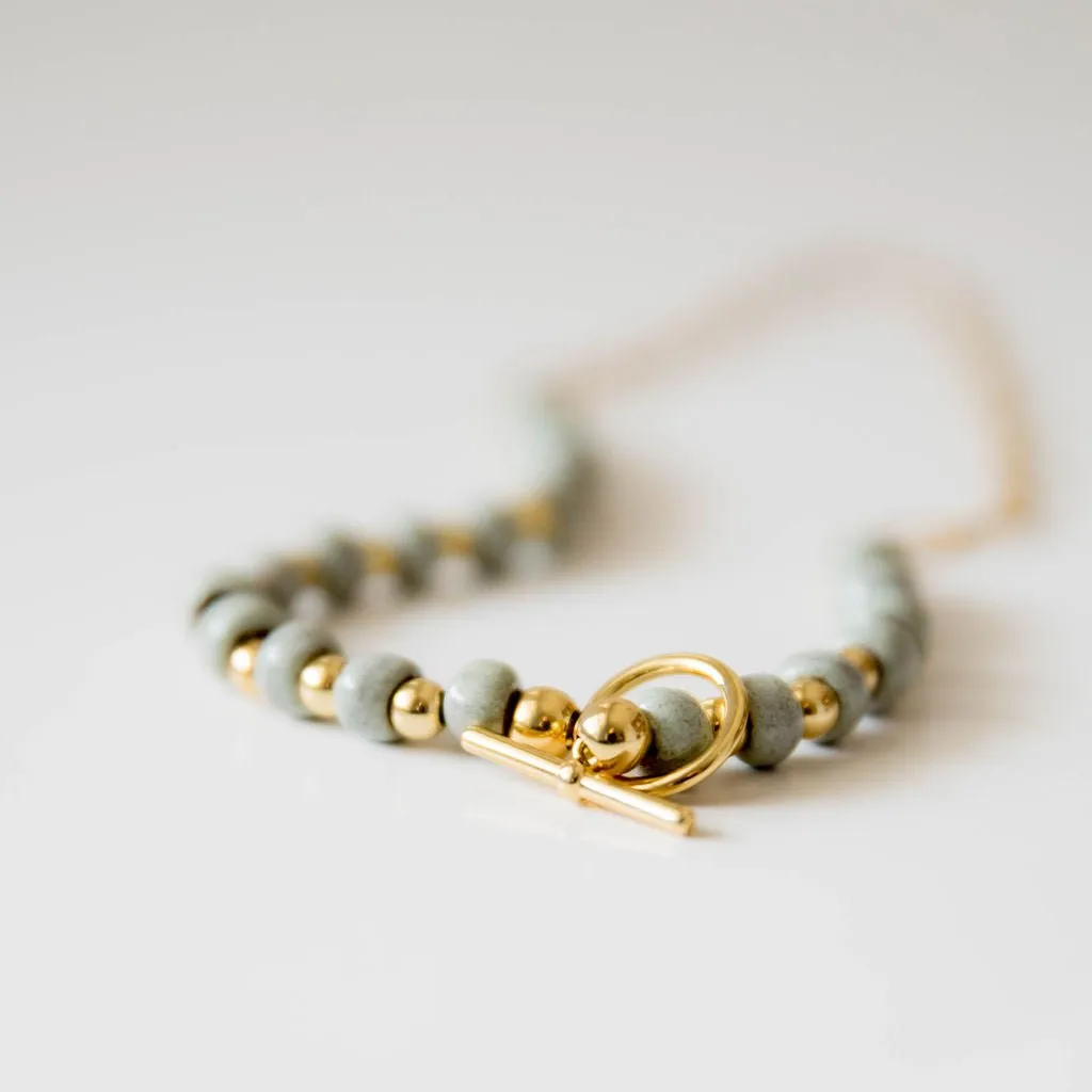Bel Koz Simple Clay Bead Toggle Necklace