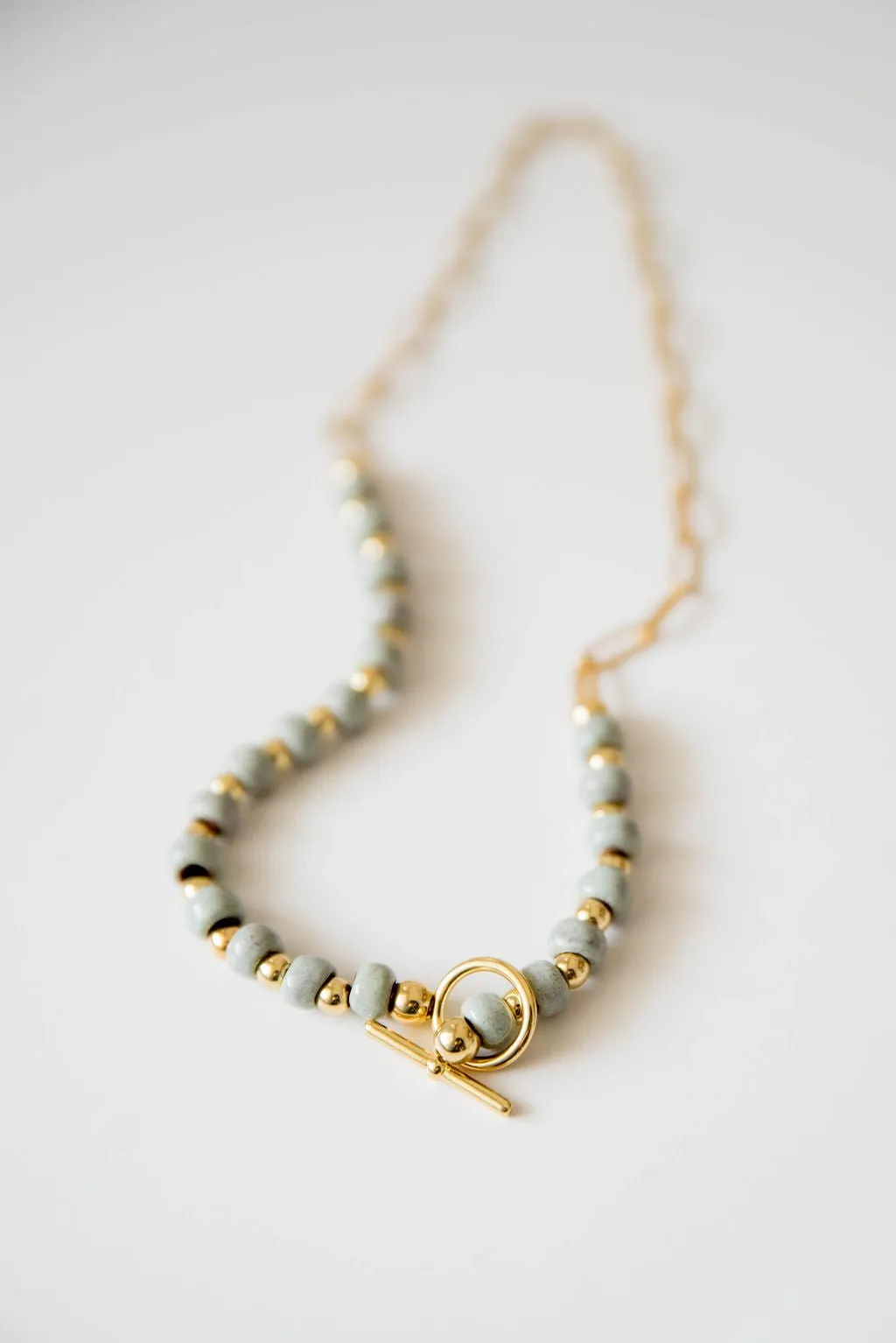 Bel Koz Simple Clay Bead Toggle Necklace