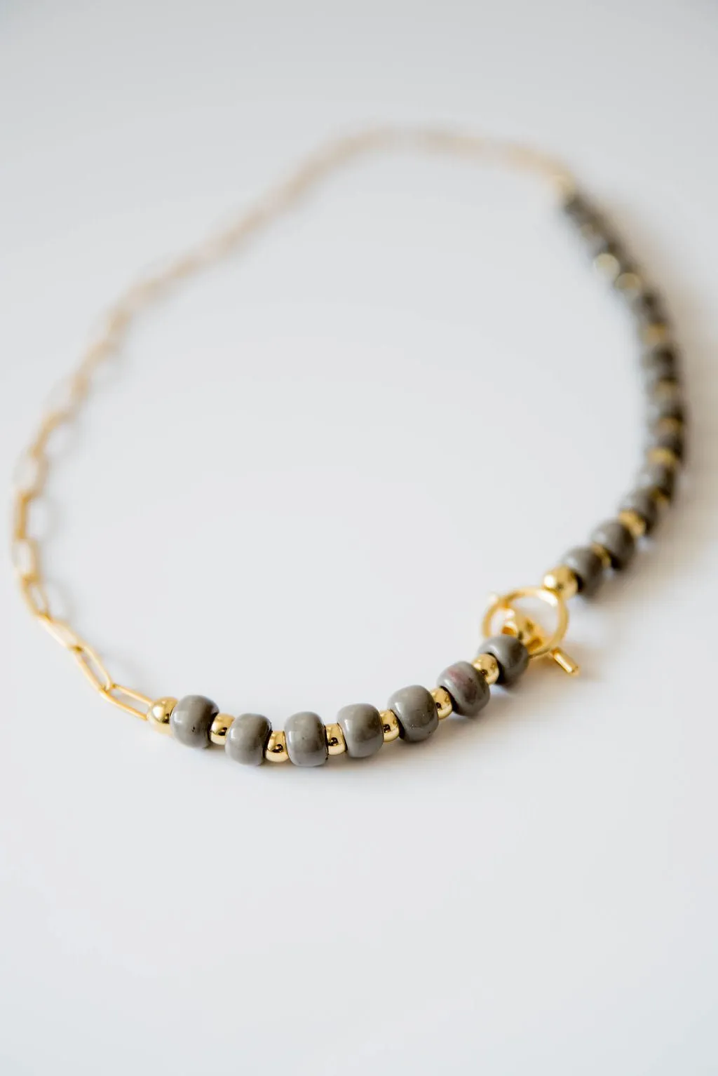 Bel Koz Simple Clay Bead Toggle Necklace