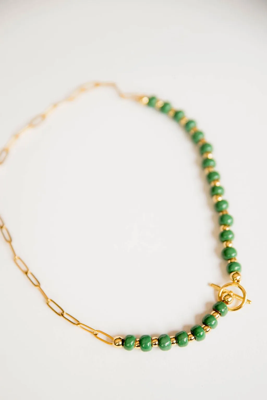 Bel Koz Simple Clay Bead Toggle Necklace