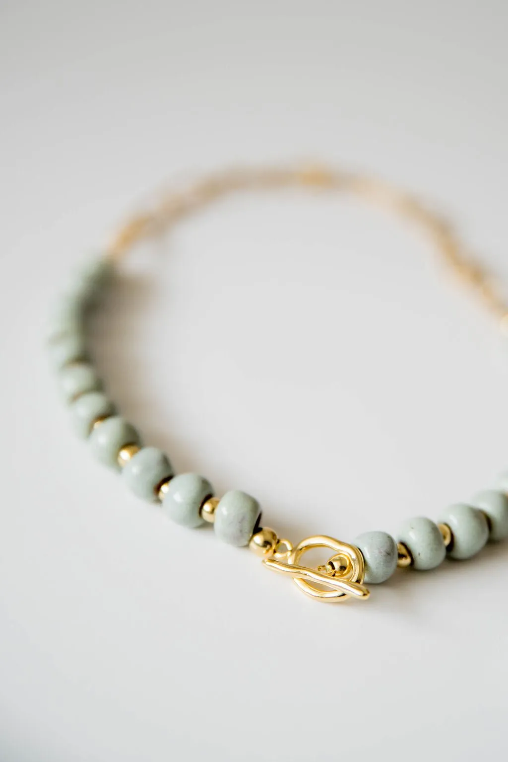 Bel Koz Simple Clay Bead Toggle Necklace