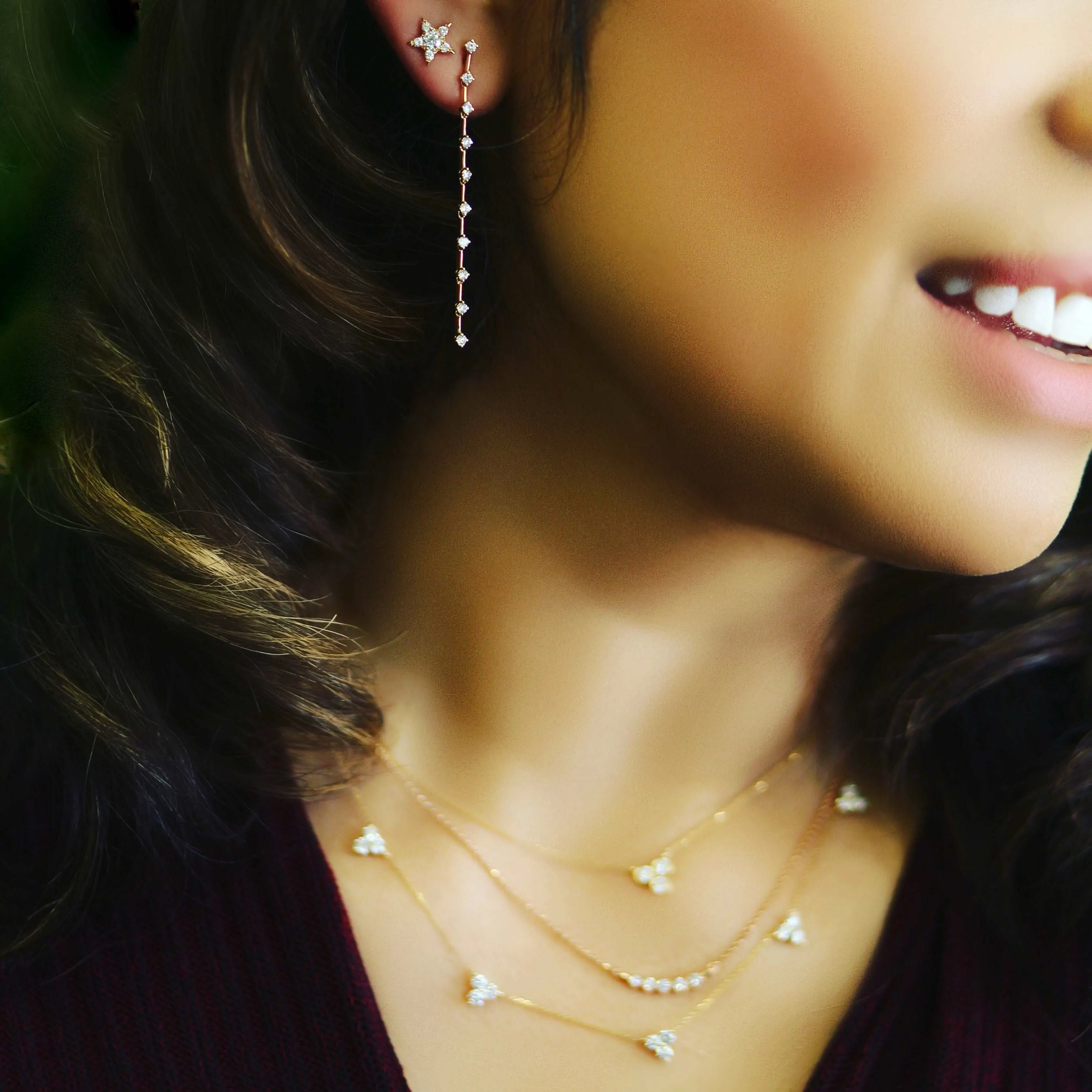 Bezel Cluster Necklace