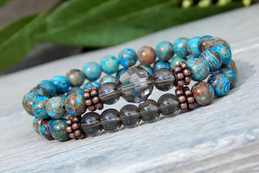 Bracelets for Women - Blue Jasper Beaded Bracelet
