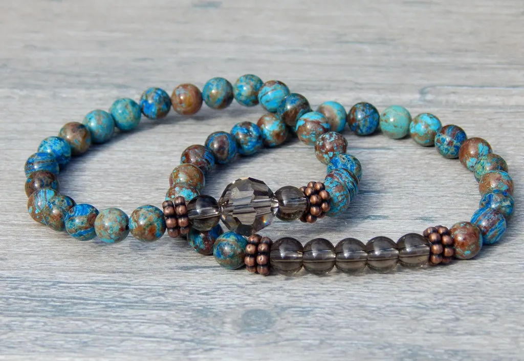 Bracelets for Women - Blue Jasper Beaded Bracelet