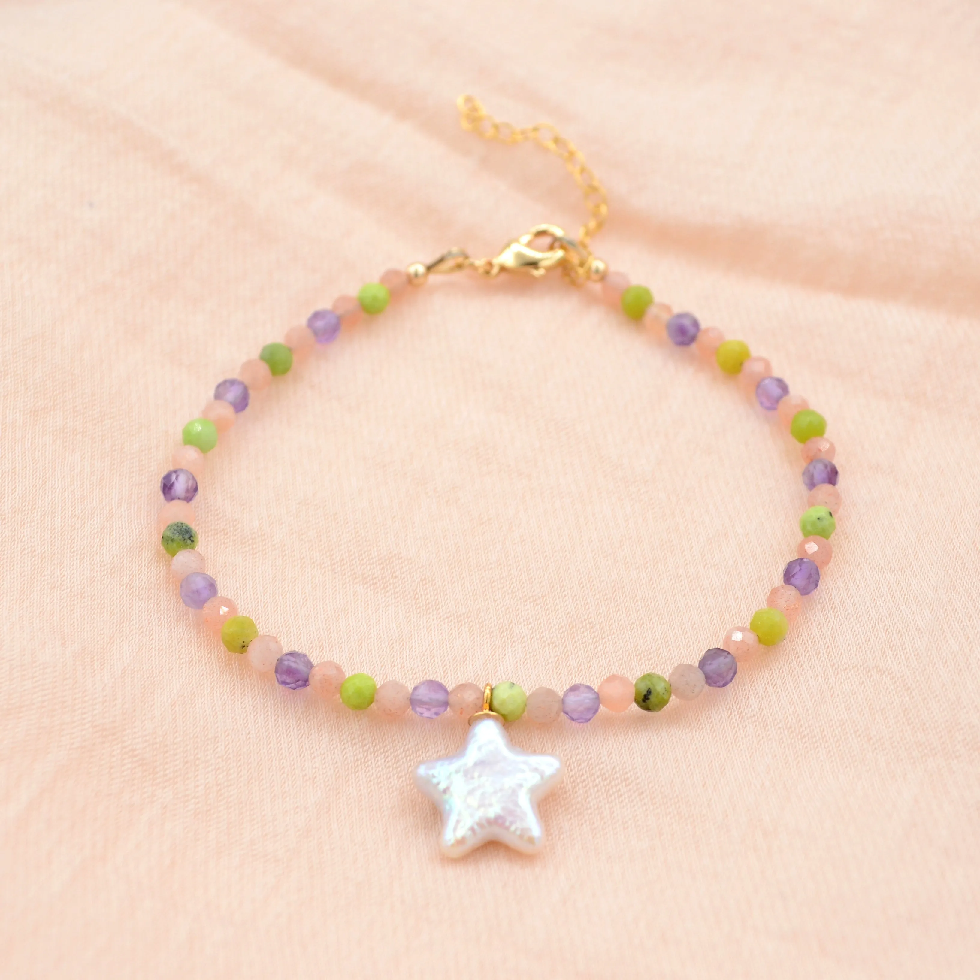 Casper Jade Gemstone Baroque Star Pearl Beauty Bracelet🌟🍭
