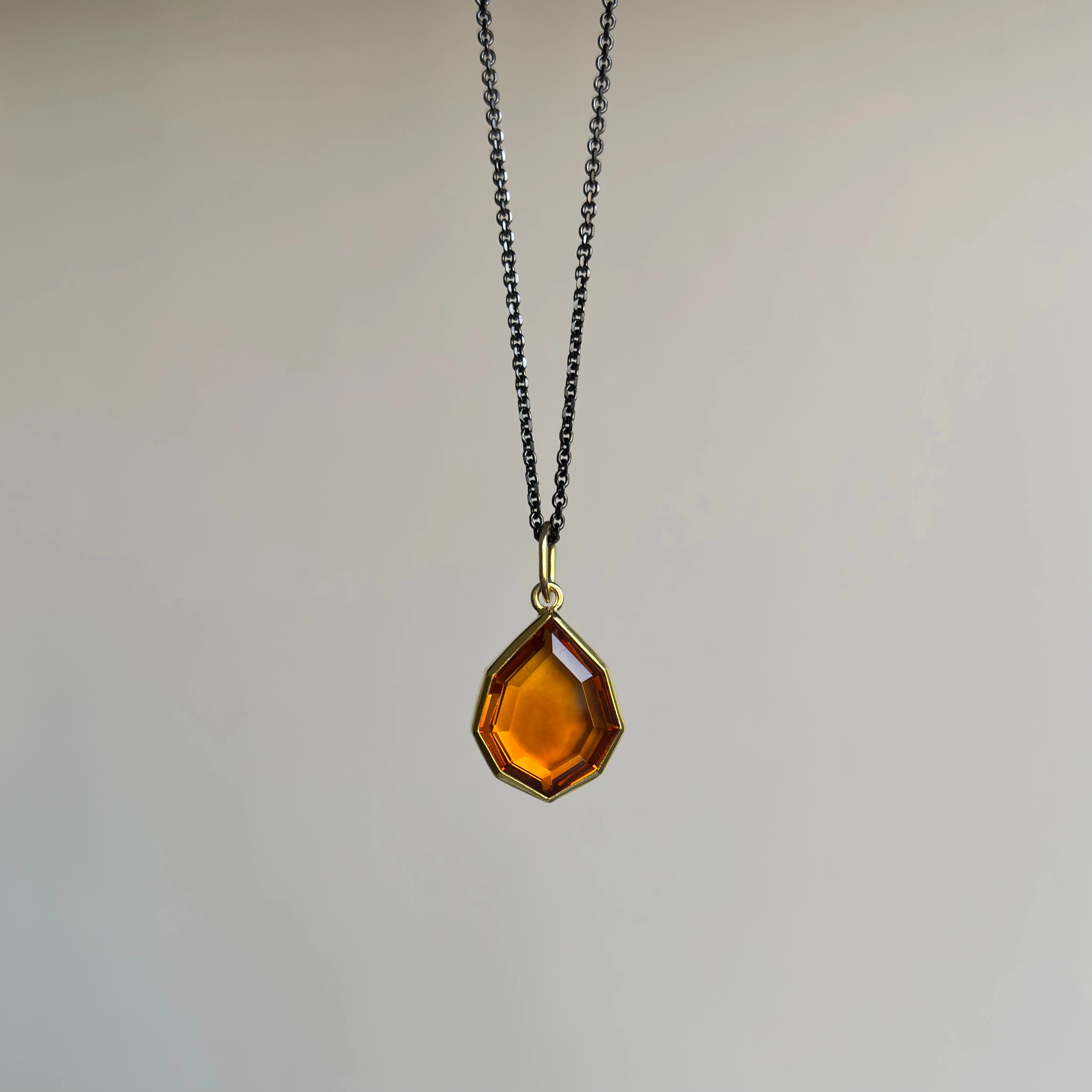 Citrine Shield Pendant