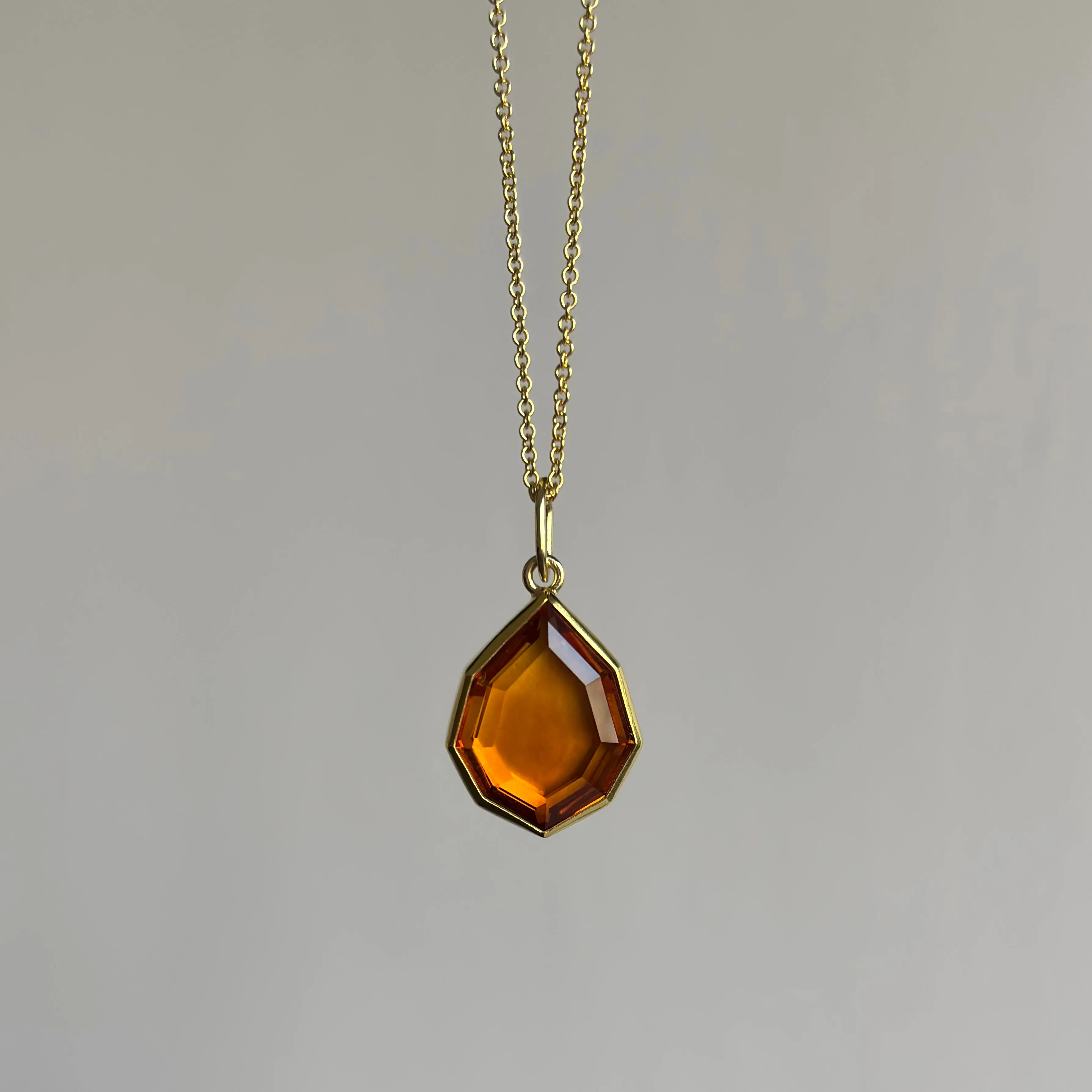 Citrine Shield Pendant