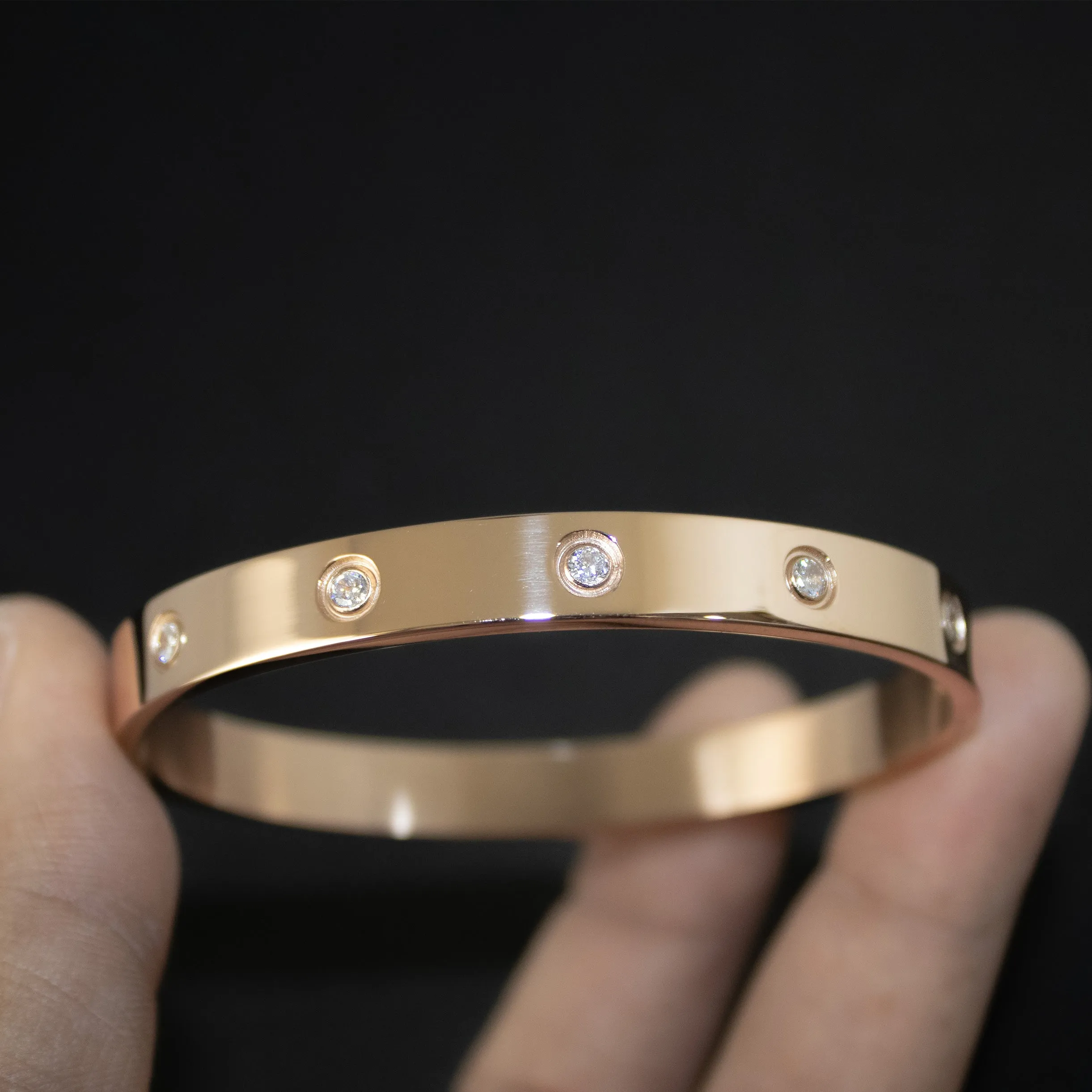 Classic Love Diamond Rose Gold Bracelet For Men