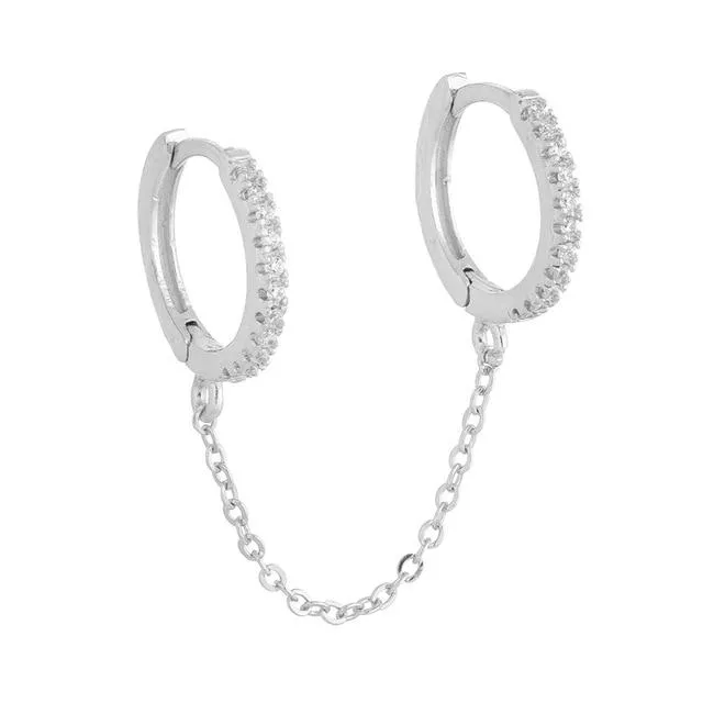Crystal Zircon Chain Earring