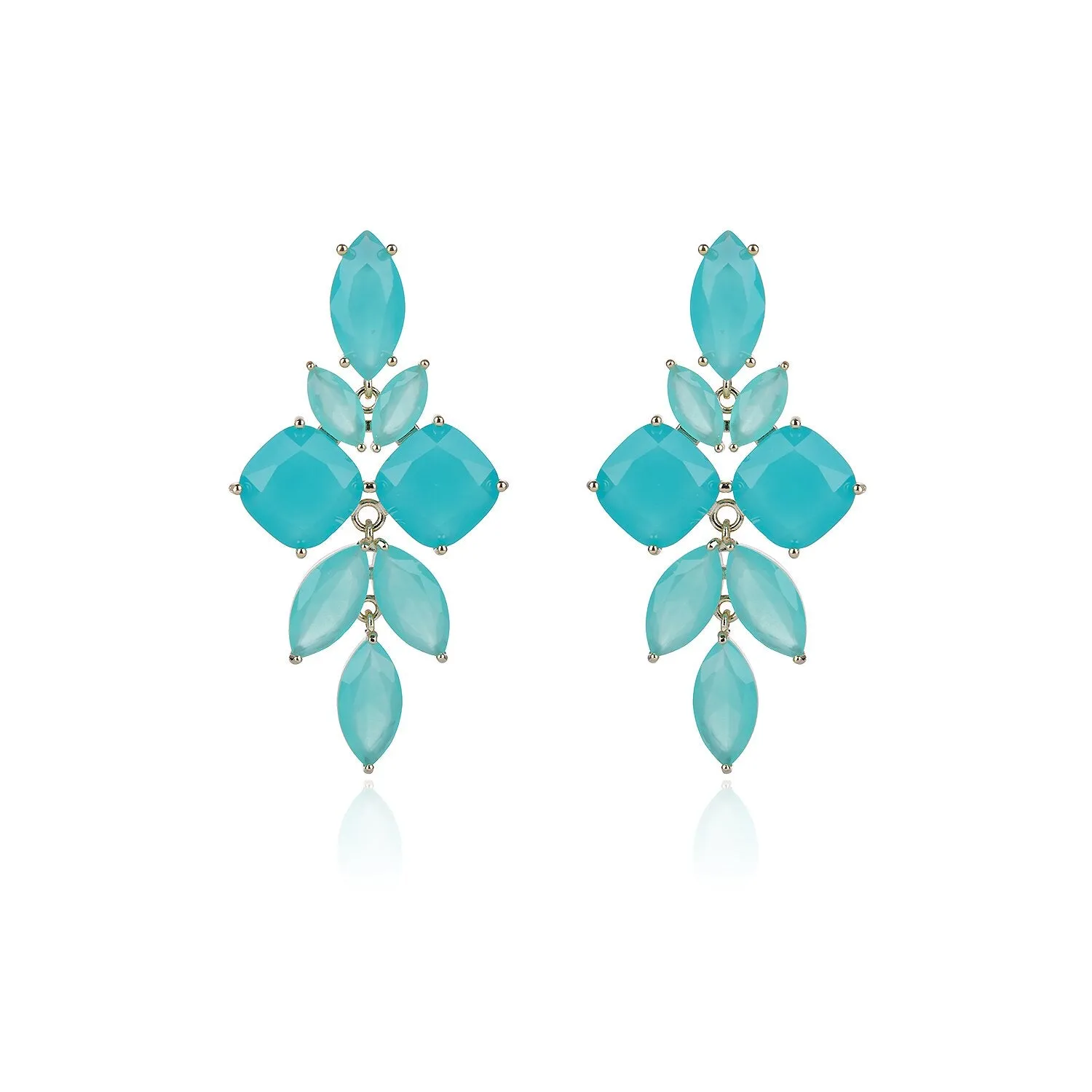 Cubic Zircon CZ Earrings for Wedding, Crystals Flower Earring for Bride, Women Girl Birthday Party Jewelry CE11581