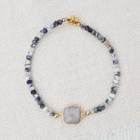 Dendritic Opal & Gray Moonstone Bracelet