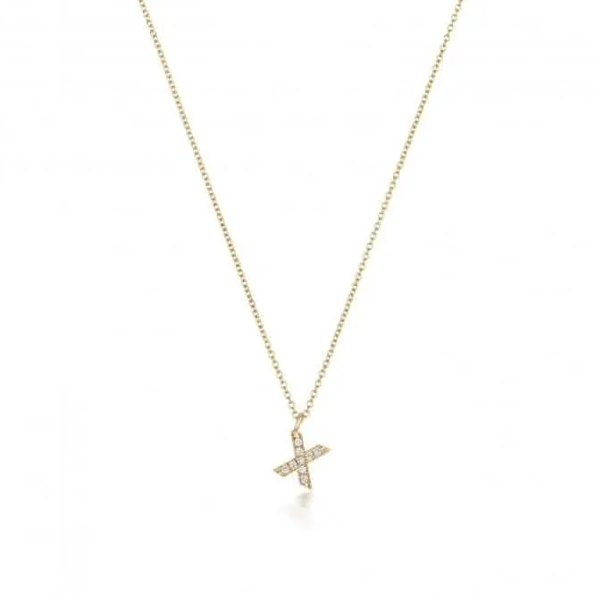 Diamond Jewellery 18CT Gold Diamond Initial Necklace NDQ154/X