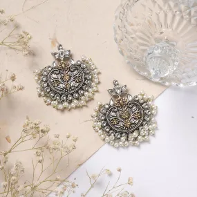 Dual tone Pearl Chandbali Earrings