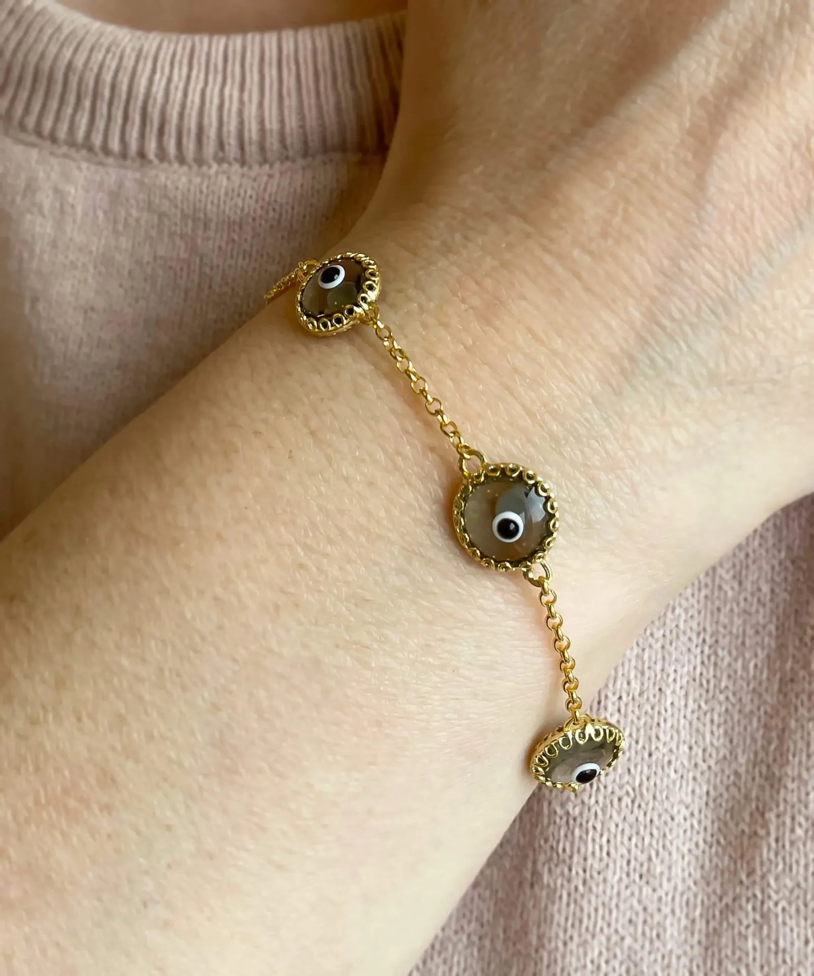 Elegant Murano Glass Evil Eye Gold Plated Bracelet - A Fusion of Style and Protection