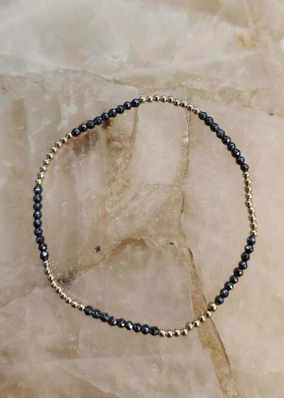 Faceted Hematite Bracelet Collection