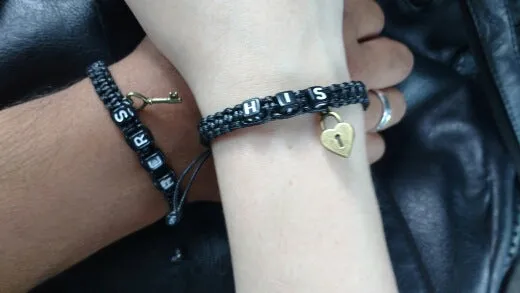 Fashion couple bracelet letter leather rope bracelet hand-woven bracelet