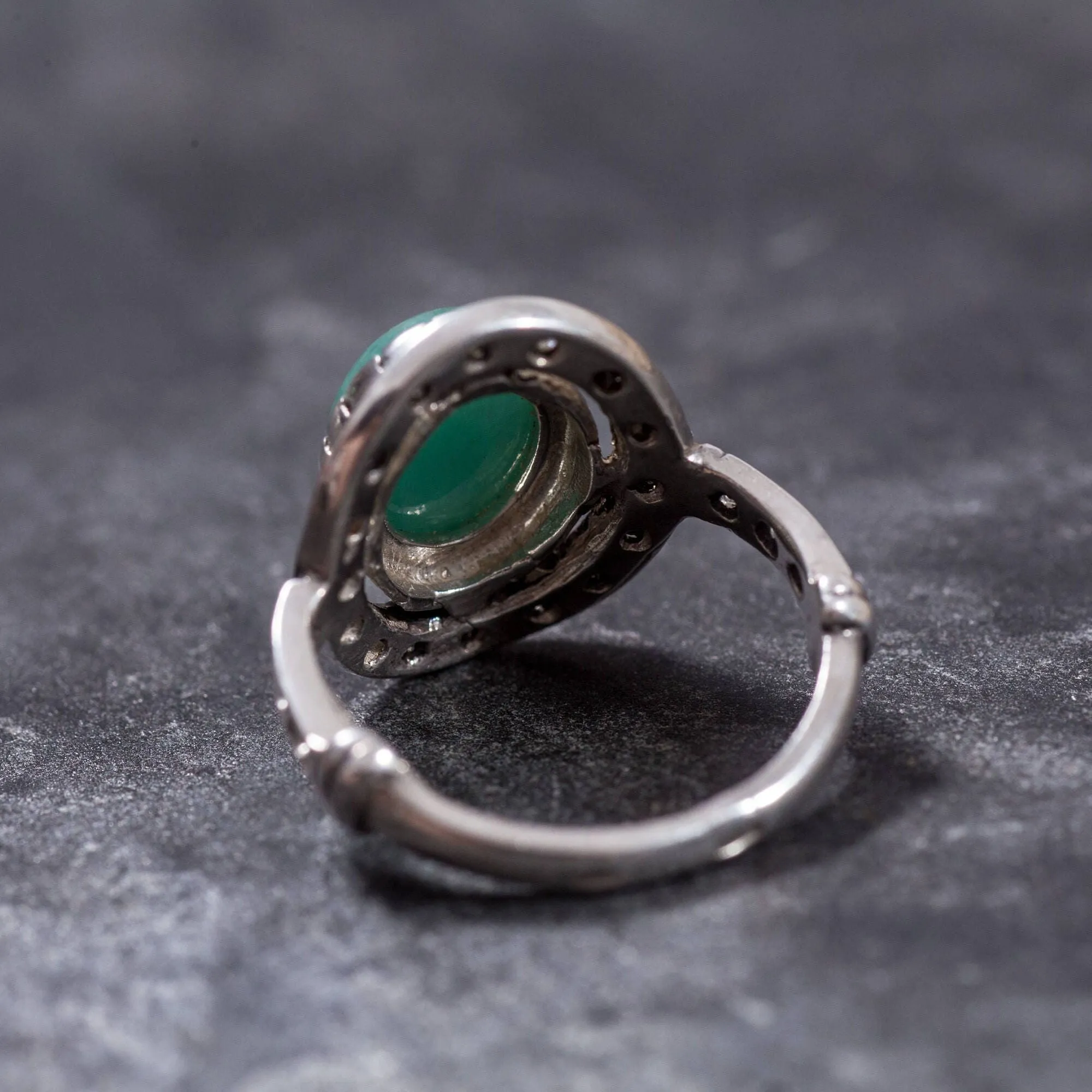 Genuine Emerald Ring - Green Vintage Ring - Large Statement Ring