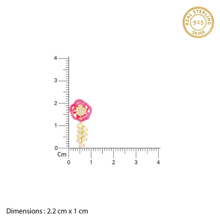 Golden Pink Brahma Kamal Earrings