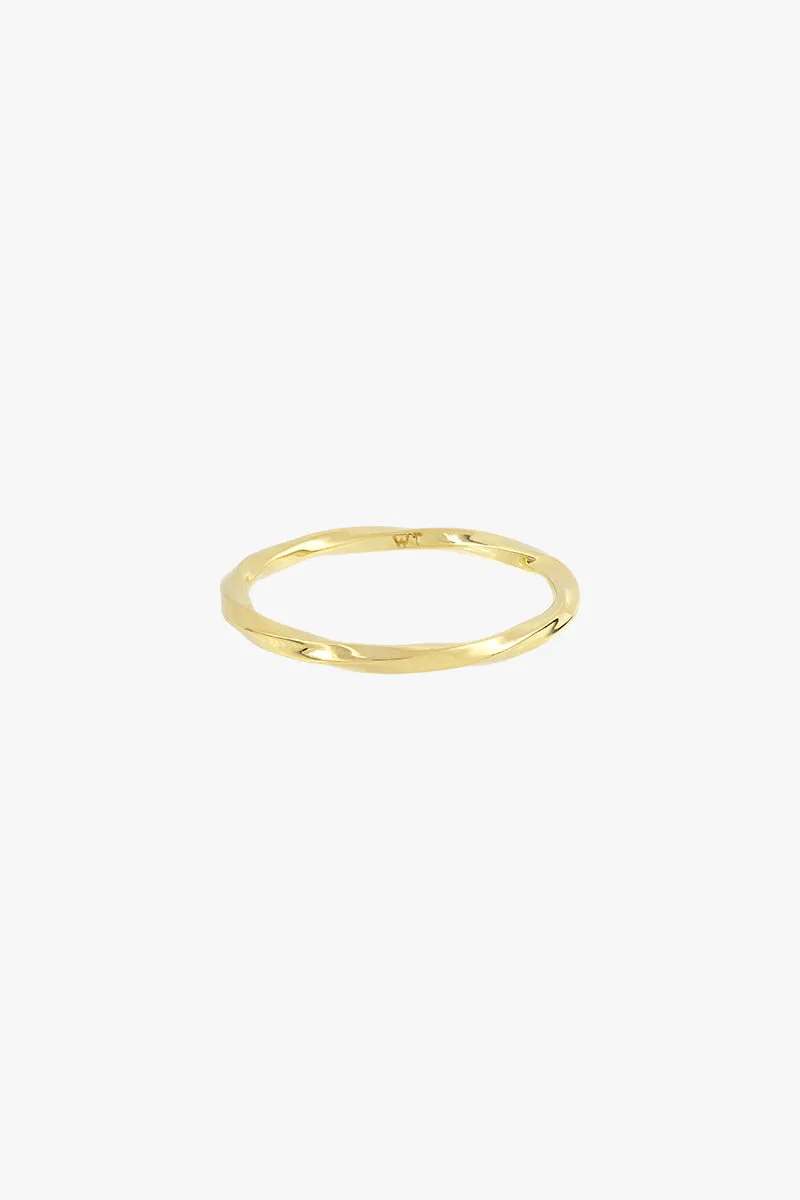 Hammered stacking ring gold plated