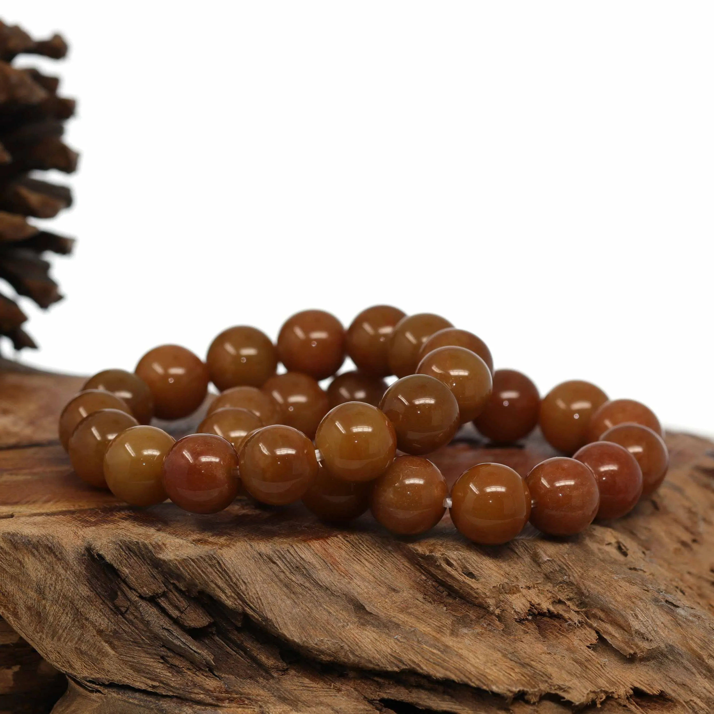 Jadeite Jade 13mm Red Round Beads Bracelet ( 13 mm ) For Men