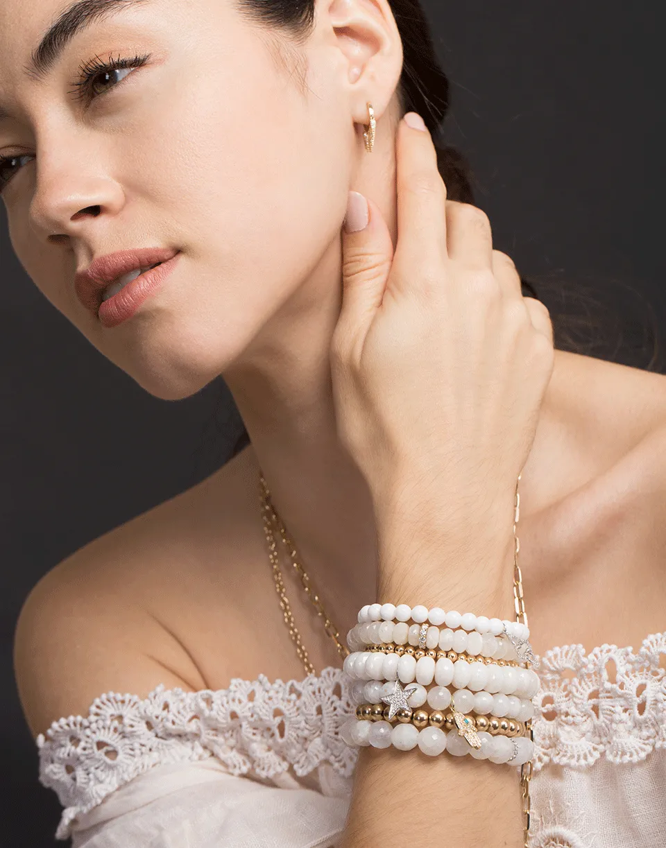 Large Diamond Rondelle Charm Bracelet