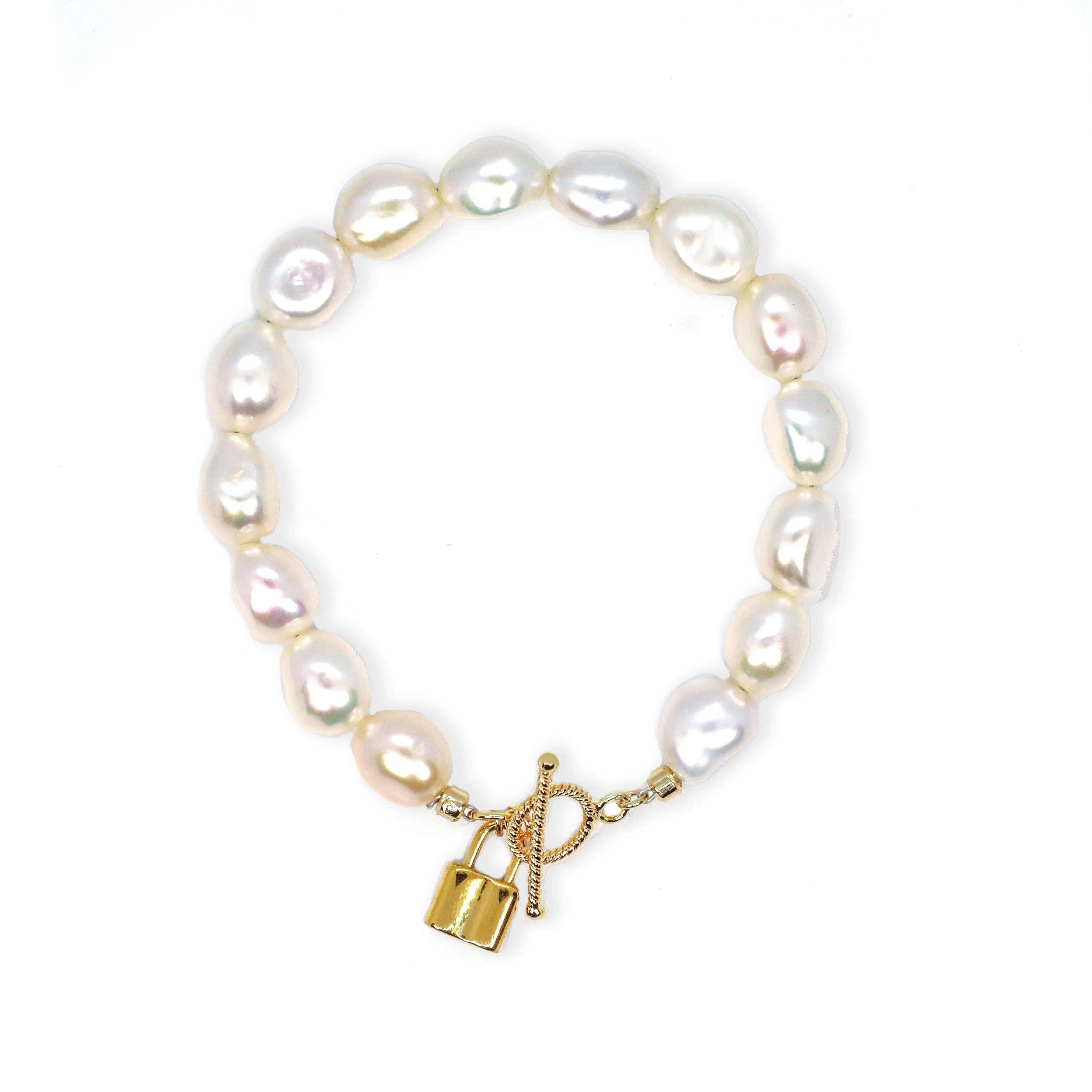 Lock It Up Baroque Pearl Bracelet