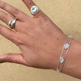 Maya Sterling Silver Rainbow Moonstone Bracelet