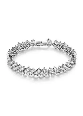 Micro Pave AAA Zirconia Arrowhead, Platinum Gold Plated Alloy Bracelet