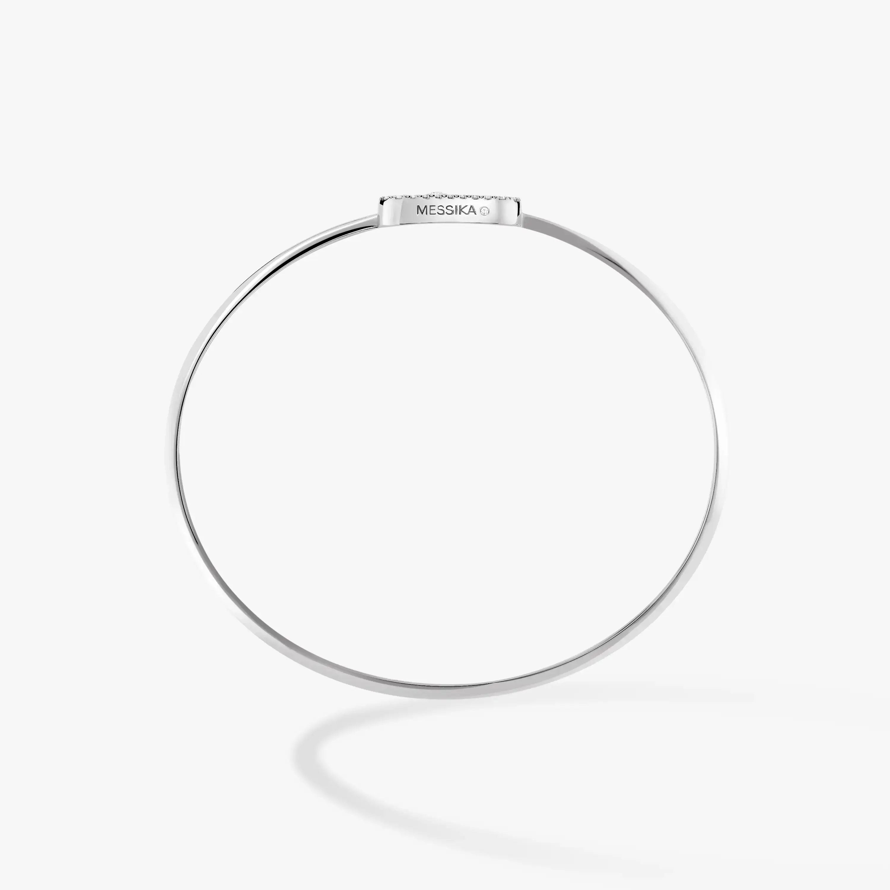 Move Uno Pavé Flex Bangle in White Gold with Diamonds