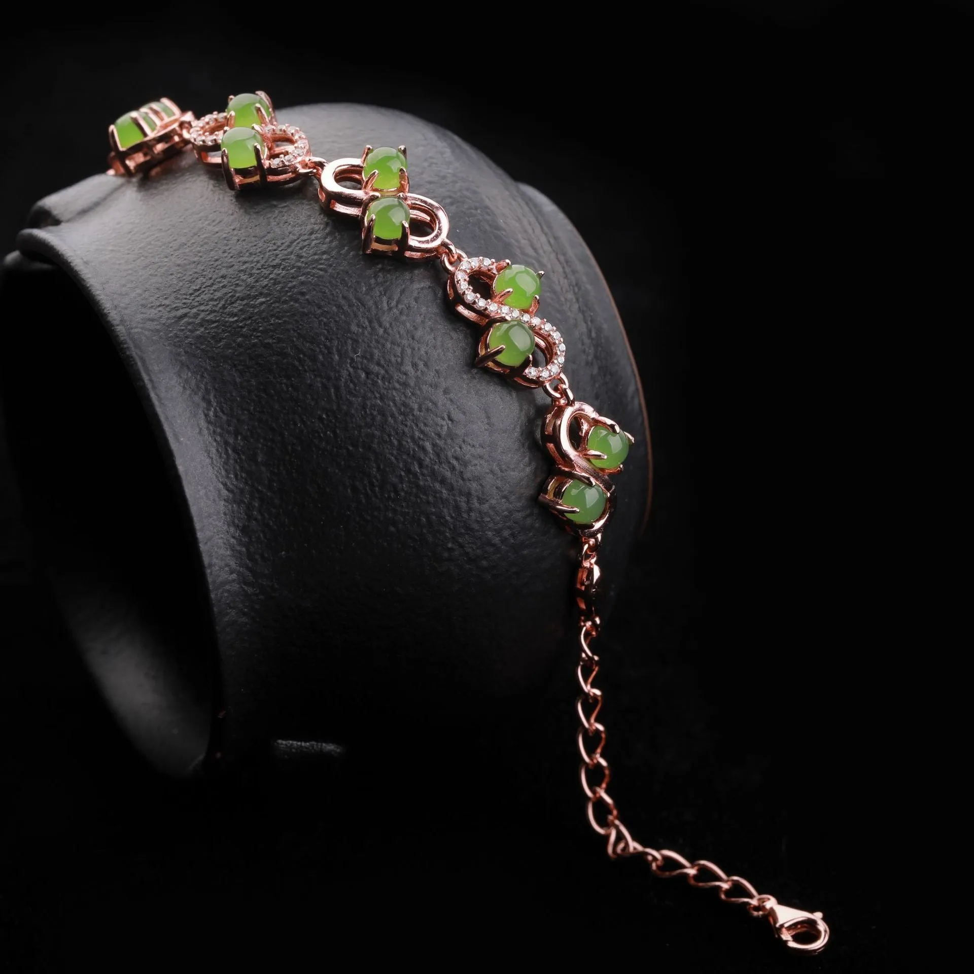Natural Jade Bracelet Nephrite Silver Bracelet NB149