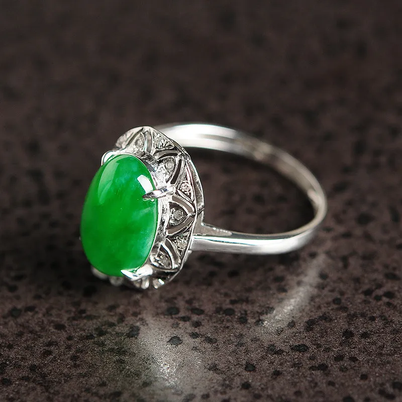 Natural Jade Ring Jadeite Gold Ring RG16